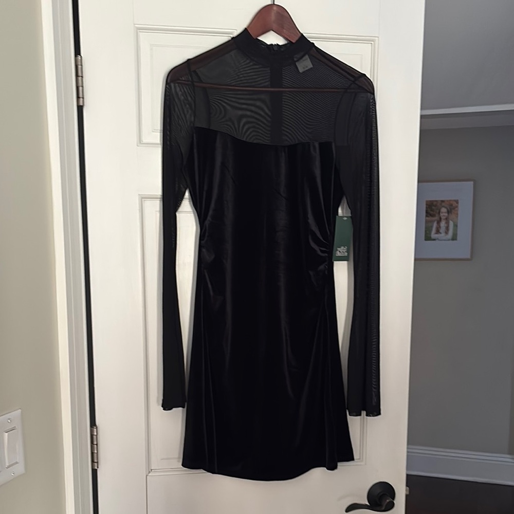 Wild Fable Black Long Sleeve Sheath Dress Mock Neck